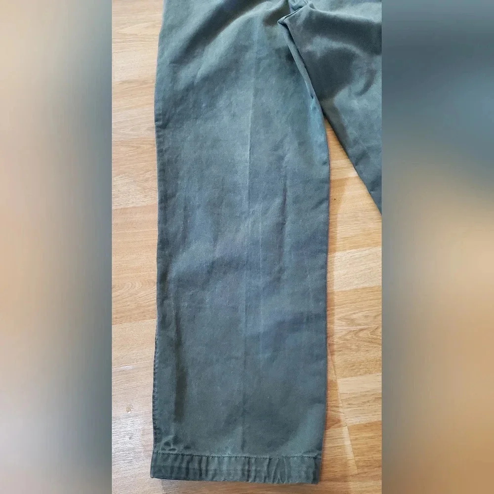 TIMBERLAND Chino FLAT FRONT Cotton Canvas PANTS Mens 34×32‎ Olive Green